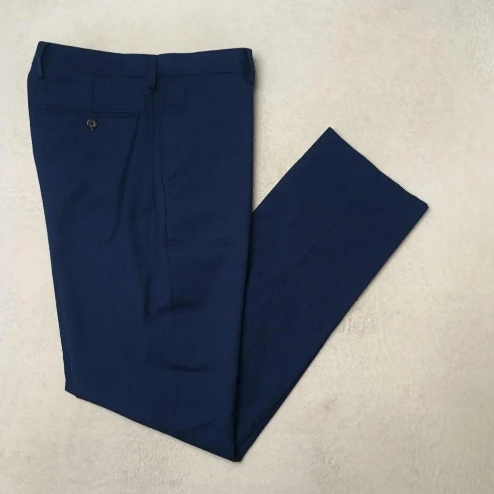 Banana Republic Pants Mens 31x32 Blue Reda 1865 Wool Acetate Slim Dress Slacks
